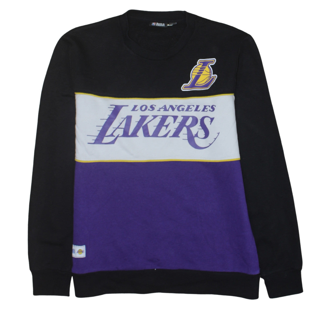NBA 90's Los Angeles Lakers Crew Neck Sweatshirt Large Black - Wholesale 90s from Vintage Wholesaler, United Kingdom