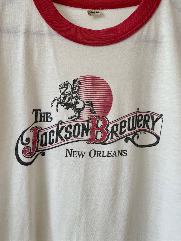 Vintage 1984 Jackson Brewery Ringer T-Shirt S - Wholesale accessories from We Thieves, United States