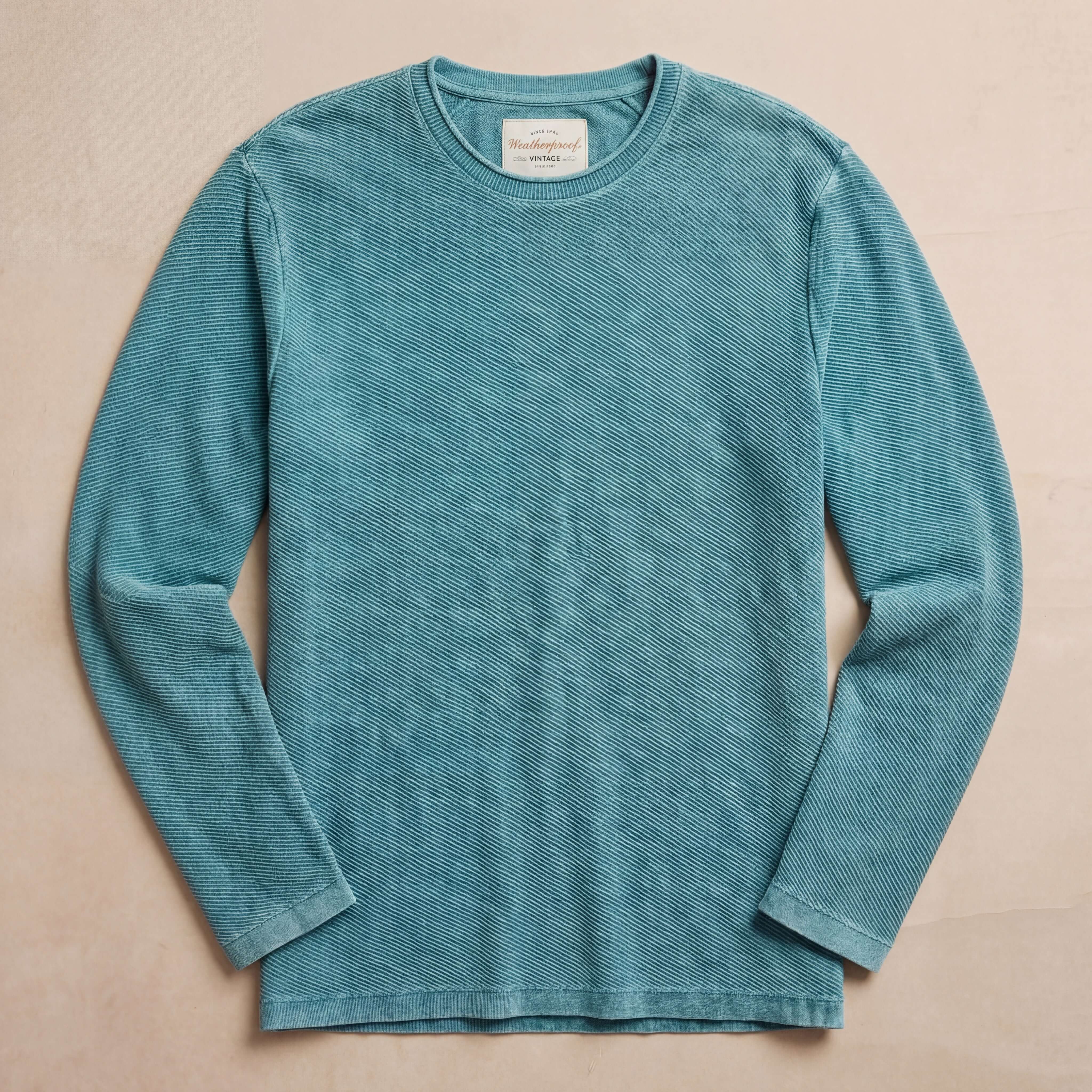 Twill Stonewash Sweater in Adriatic Blue - Wholesale casual from Weatherproof Vintage, United States