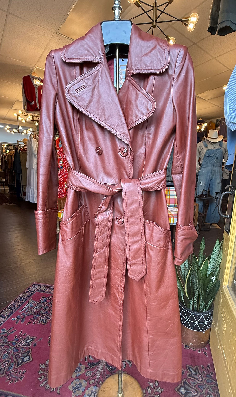 1970's American Bazaar Leather Trench Coat - Wholesale accessories from Westdale Vintage, United States