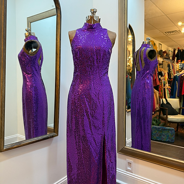 Flirtations Purple Sequin 80's Wiggle Gown - Wholesale eclectic from Westdale Vintage, United States