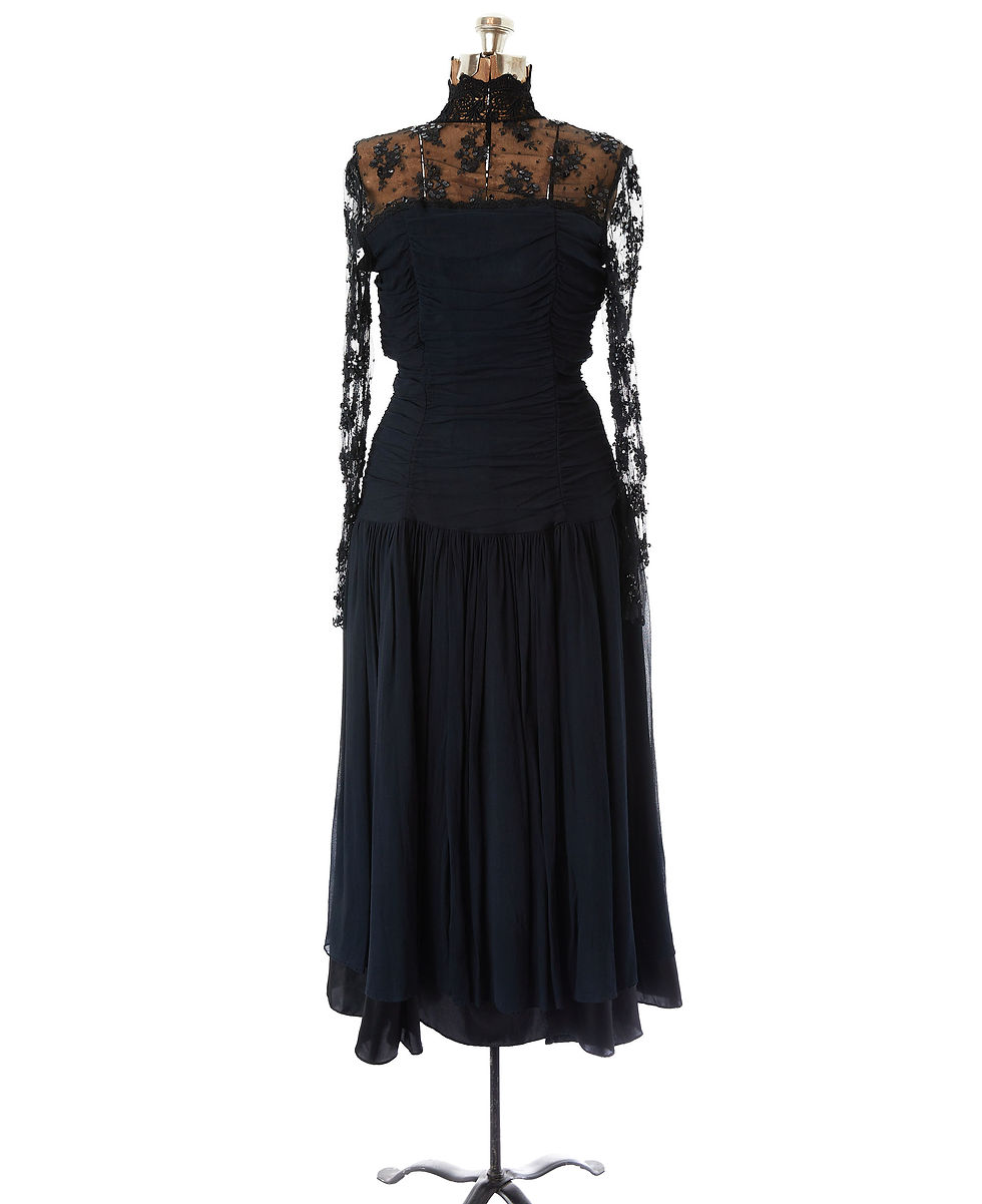 Vintage Jessica McClintock Black Lace & Chiffon Dress - Wholesale accessories from Westdale Vintage, United States
