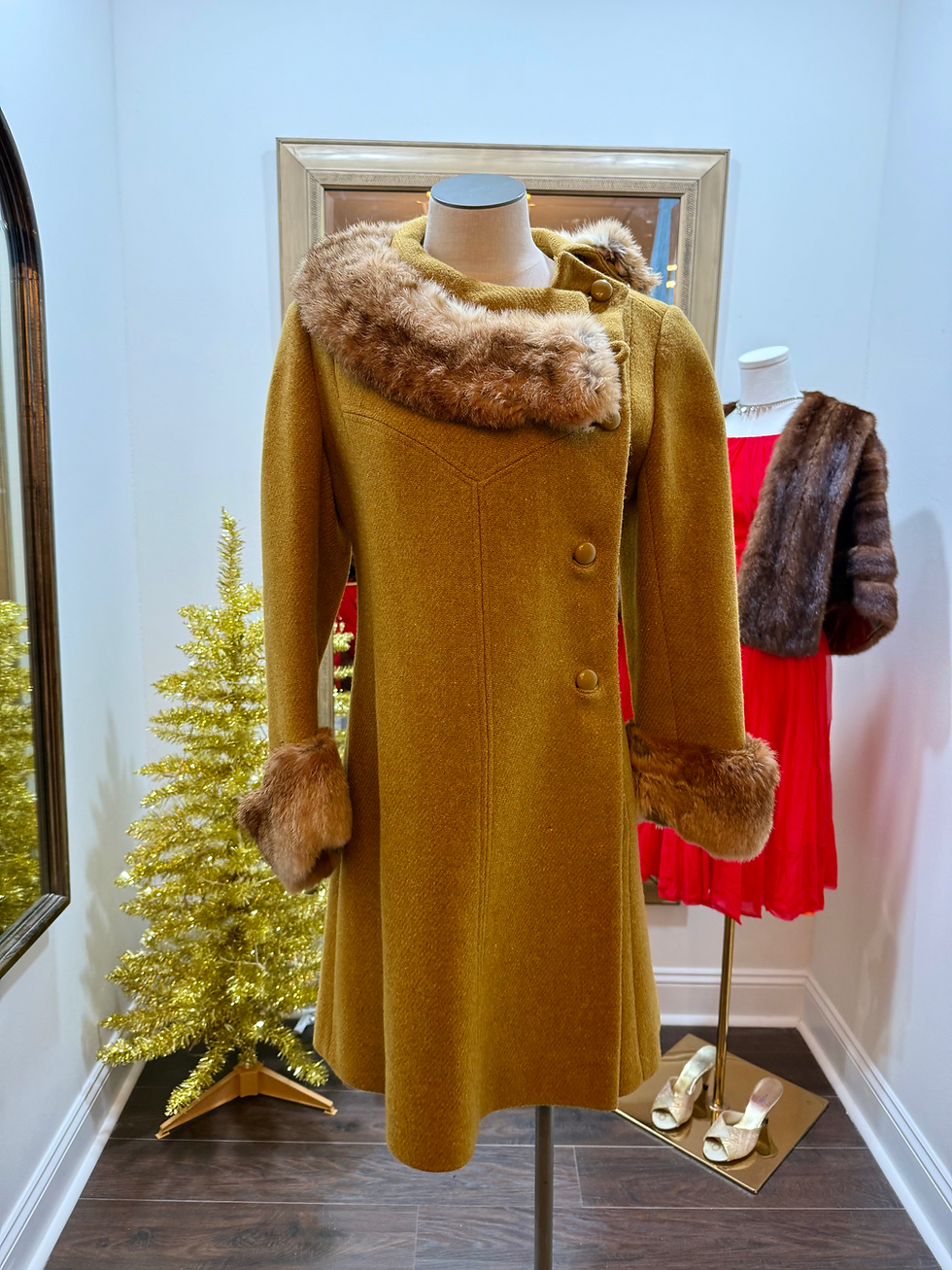 Vintage Preen Wool Blend Coat s/ Fur Collar - Wholesale accessories from Westdale Vintage, United States