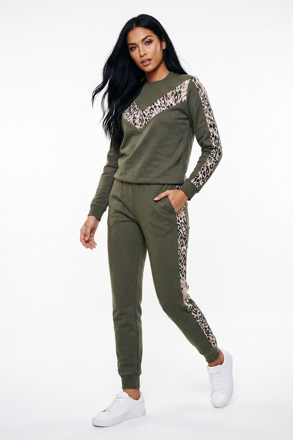 Leopard Print Side Panel Loungwear Tracksuit - Wholesale accessories from Wholesale Shopping, United Kingdom