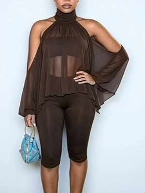 Cold Shoulder Tube Capri Pants 3 Piece Sets - Wholesale accessories from Wholesale7, China