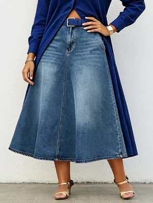 Washed Denim High Rise A-line Skirts - Wholesale accessories from Wholesale7, China