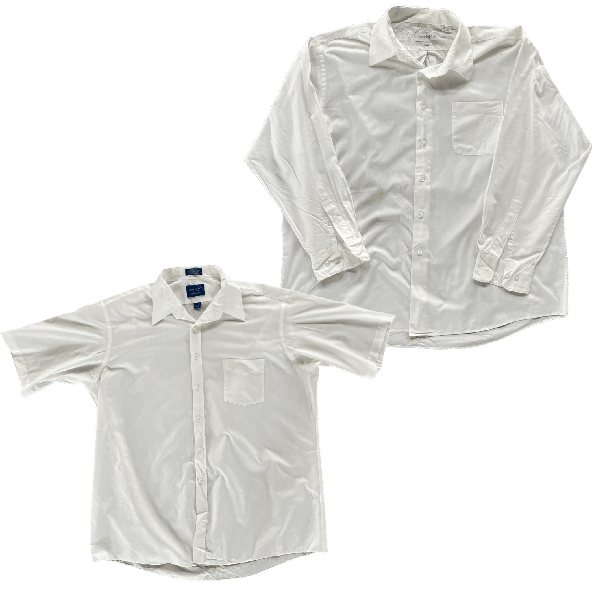 100X MEN'S WHITE COTTON SHIRT - Wholesale casual from Wing 999, Netherlands