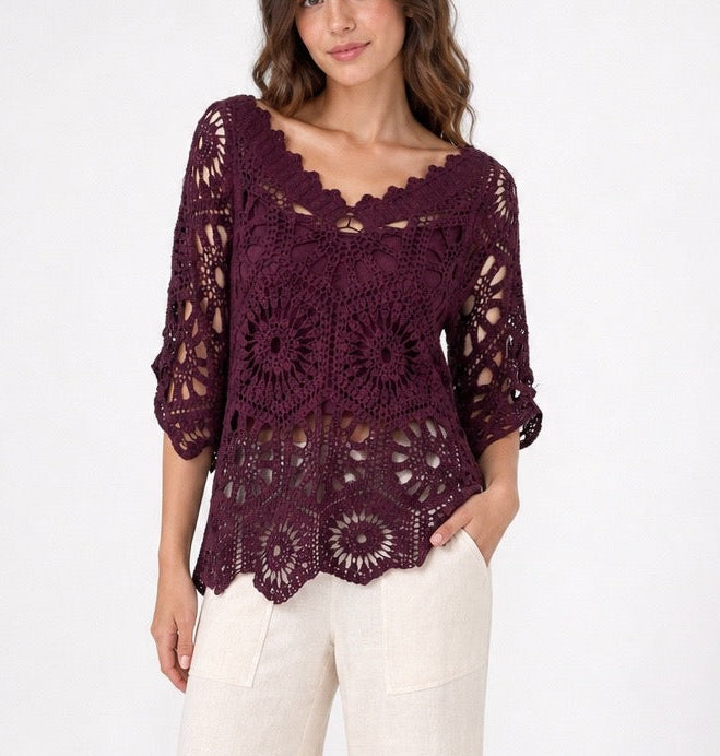 Intricate Crochet Floral Two Piece Top - Wholesale budget from Zuppe Clothing, United Kingdom